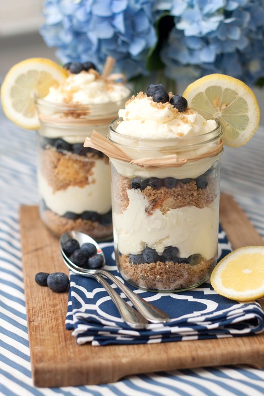 Blueberry Lemon Cheesecake Trifles