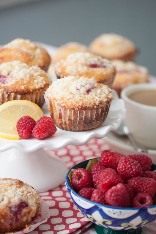 Raspberry Lemon Streusel Muffins